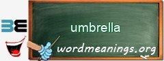 WordMeaning blackboard for umbrella